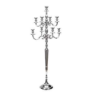 เชิงเทียนโลหะขนาดสูงตกแต่งด้วยนิกเกิลชุบขนาด9แขน - Product Image 1