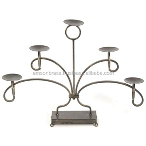 Bougeoir à quatre piliers en métal et fer Décoration de maison et d'hôtel Bougeoir à pilier de conception d'arbre de luxe - Product Image 4