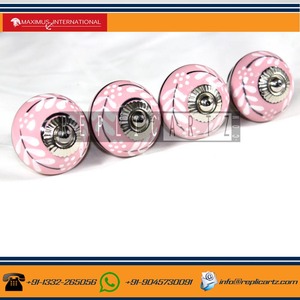 ลูกบิดประตูทาสีมือสีชมพู ลูกบิดทํามือ ลูกบิดตู้ เซรามิก - Product Image 2