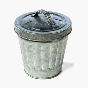 Aged Galvanized Hotel <b>Dustbin</b> - Product Image 1