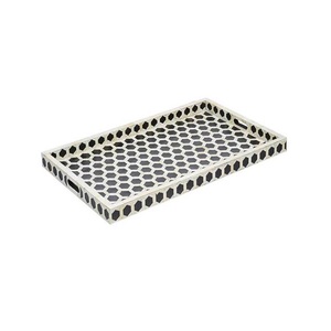 Plateau rond de service décoratif, incrustation os décoratif - Product Image 6