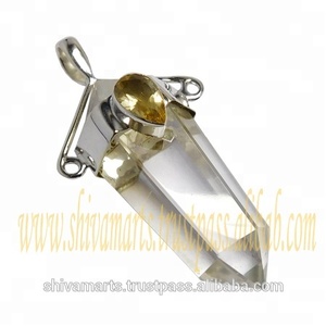 Colgante de lápiz de Plata de Ley 925, diseño único de múltiples piedras preciosas, estilo Vintage, chapado en oro rodio, colgante de joyería fina - Product Image 3