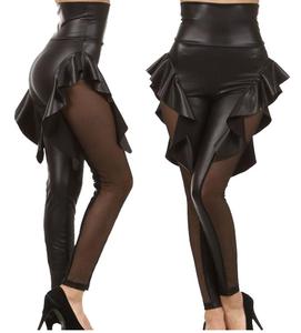 Leggings de malla lateral cintura alta gótico Punk para mujer - Product Image 2