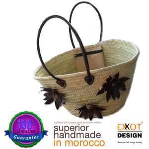 EXXOT DESIGN Elegant Moroccan Original Premium Doum Material Medium <b>Shopping</b> Bags Traditional Design for Convenient <b>Shopping</b> - Product Image 1
