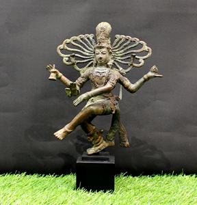 Home Decor Dancing Shiva Natraja Carved Engraved Brass <b>Statue</b> Figurine Antiqued <b>Religious</b> Buddhism Metal Collectible India NP - Product Image 1
