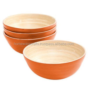 Venta al por mayor últimos cuencos de bambú natural enrollado con asas hecho a mano colores únicos cuencos de bambú natural para servir - Product Image 1