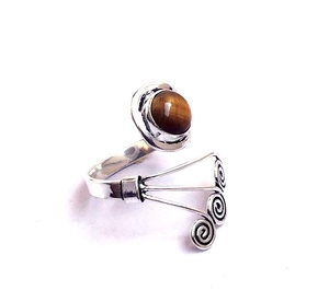 Nouvelle bague oeil de tigre bague réglable ouverte pour femme bague couronne mode bijoux fins fiançailles personnalisées - Product Image 2