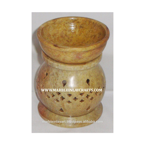 Soapstone Aroma Oil Burner, Aroma Burner Carved Aroma Oil Lamp - Product Image 1