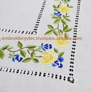 Personnalisé brodé À La Main Nappe Nappe de Fleurs - Product Image 1