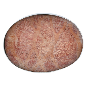 Anillo de plata esterlina 925 Spunj unisex, piedra preciosa de coral ovalada chapada en rodio y plata para bodas, aniversarios y fiestas - Product Image 1