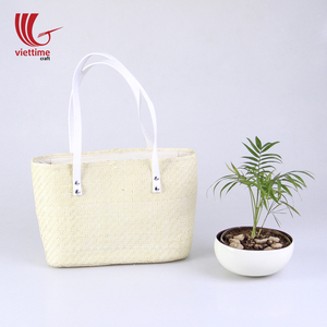 Elegante bolso blanco para mujer hecho de hoja de palma Natural - Product Image 4