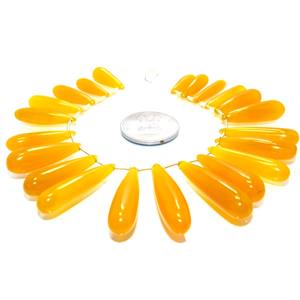 Cuentas de piedras preciosas lisas con forma de lágrima de Calcedonia Natural de grado AAA, Color amarillo para pulsera hecha a mano, joyería de calidad increíble - Product Image 3