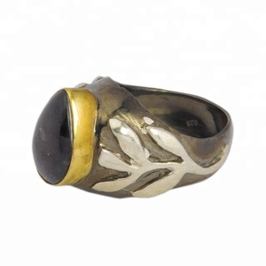 925แหวนโกเมนธรรมชาติเงินสเตอร์ลิงสำหรับผู้ชายแหวนประดับหินสีแดงแหวนอัญมณีอัญมณีดีไซน์วินเทจ - Product Image 3