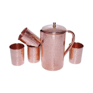 ชุดเหยือกและแก้วทองแดง,เหยือกน้ำทองแดงแก้วดื่มน้ำอคิลิค - Product Image 1