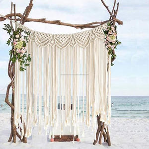 Woven Modern Wall Decor Indian Wedding Backdrop Wall Hanging Macrame <b>Curtains</b> Manufacturer - Product Image 2