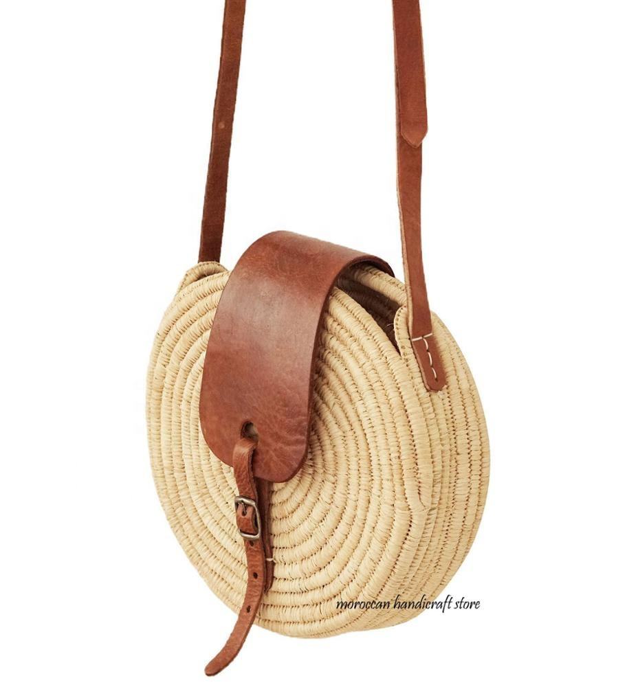 Sac à main en raphia à la mode pour femme, sac fait main, sac en paille