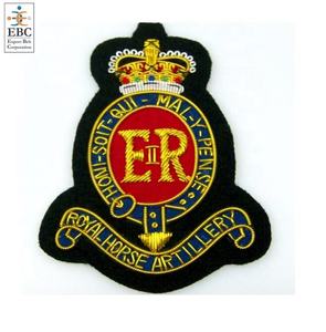 Insignes de fil de lingot de luxe Queens écussons broderie à la main personnalisée Blazer en or insigne de poche uniforme et patchs Regalia - Product Image 5