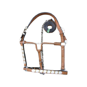 Harnais en cuir de cheval avec corde, design confortable pour le dressage, avec détails argentés - Product Image 4
