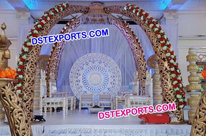Mandap de mariage indien en forme de pilier, dernier design, Mandap floral de mariage, Pilier en fibre pour mariage, Mandap Lotus Los Angeles - Product Image 2
