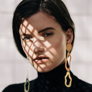 การออกแบบล่าสุด18พันชุบทองยาวสตั๊ดต่างหูที่ทำด้วยมือสำหรับผู้หญิง - Product Image 1