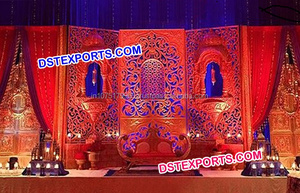 Paneles de fondo de estilo Temple para boda, Panel de fibra Jhrokha, marcos de boda - Product Image 4