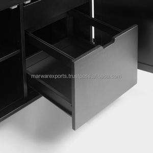 Bureau d'armoire de Vérone noir antique en bois massif pour meubles de salon à la maison - Product Image 5