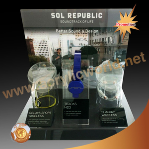 Customized Custom Factory Clear <b>Black</b> Acrylic Headphone Display Stand LED Lights Headphone Holder Headset Hanger Support Phone Accessories Display <b>Shelf</b> - Product Image 2