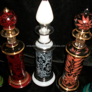 Flacons de parfum en verre soufflé à la main égyptien avec un motif gravé à l'or - Product Image 1