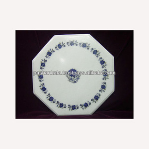 Bloc de Table indien style marbre Antique, incrustation de pierre, vintage - Product Image 1