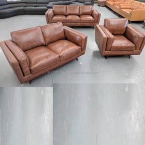 Años de gamuza de cuero Vintage marrón sofá - Product Image 1