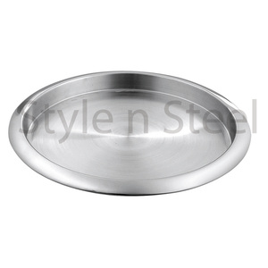 <b>Stainless</b> <b>Steel</b> Hammered Bar <b>Tray</b> with Copper round Serving <b>Tray</b> for Kitchenware and Parties Bar Accessory - Product Image 3