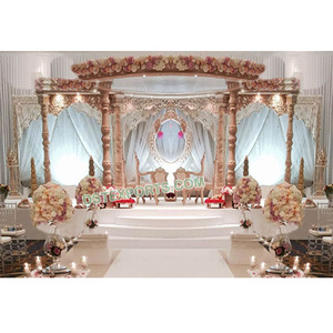Mandap de Fibra con Aspecto de Madera de Último Diseño, Mandap de Fibra Tallada para Bodas de Diseño Imperial Estadounidense, Mandaps de Último Diseño para Bodas en Australia - Product Image 1