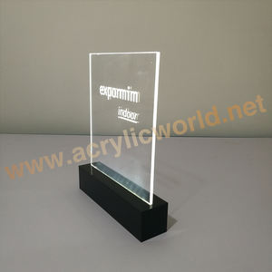 ที่กำหนดเองเคาน์เตอร์ด้านบนนำป้ายอะคริลินำชั้นวางจอแสดงผลโฆษณา,ป๊อปนำสัญญาณที่มีไฟฐาน - Product Image 3