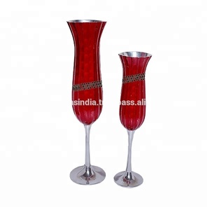 Florero de aluminio con forma de copa de vino al por mayor de fábrica para boda, hogar y decoración de mesa de Hotel - Product Image 1