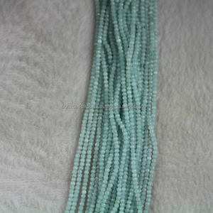 ลูกปัดหินหยกทรงกลมสำหรับสร้อยอัญมณีกึ่งมีค่าสีฟ้า - Product Image 3