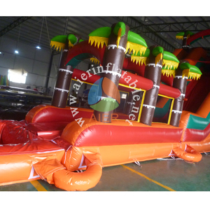 Venta al por mayor de fábrica: Nuevo diseño de tobogán acuático inflable comercial <span class=keywords><strong>con</strong></span> forma de palmera naranja y <span class=keywords><strong>casa</strong></span> de rebote <span class=keywords><strong>con</strong></span> <span class=keywords><strong>piscina</strong></span> desmontable. - Product Image 3