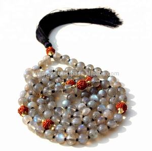 Chapelet tendance 2023 perles Labradorite noué Mala collier bijoux Yoga indien spirituel Mala perles 108 - Product Image 2