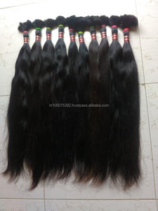 Extensión de cabello Remy indio sin procesar, cabello liso a granel para trenzas, cabello humano de alta calidad - Product Image 3