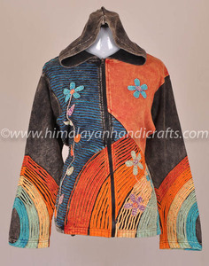 MULTICOLOR RAZORCUT <b>RAINBOW</b> DESIGN ENZYME WASHED <b>HOODIE</b> JACKET CSWJ 364 - Product Image 4