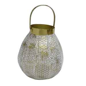 Antique Design Round Filigree Iron Metal Hurricane Hanging <b>Lantern</b> New Home <b>Outdoor</b> Decorative <b>Candle</b> Holder for Christmas - Product Image 1