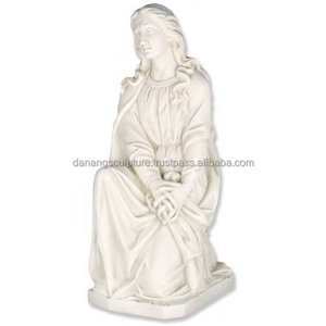 Hand-Carved Virgin Mary <b>Statue</b> in White Marble Outdoor Garden <b>Religious</b> Decoration Polished Model Fountain Gift-DSF-C031 - Product Image 1