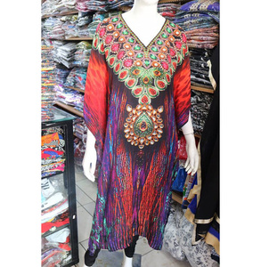 <b>Long</b> Polyester Women's Beach Wear Digital Printed Bohemian <b>Kaftan</b> - Product Image 1