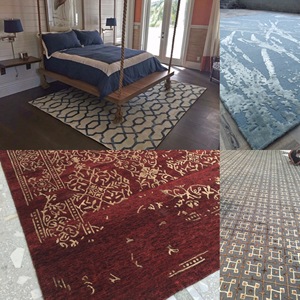 พรมขนสัตว์ปูพรมลายดอกไม้สำหรับตกแต่งบ้านหรือโรงแรมงานตามสั่ง - Product Image 2