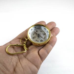Llavero personalizado con brújula de esfera Marina pequeña Náutica de Metal de latón personalizado, regalo corporativo con mosquetones promocionales de bucle - Product Image 5
