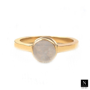 Onyx Vert Gemme Laiton Plaqué Or Solide Empilable Déclaration Anneaux Bijoux - Product Image 5