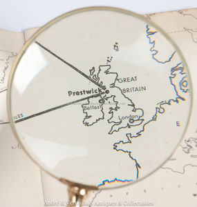 LOUPE en laiton 4 "lecture à main poignée en cristal taillé Style Antique loupe par Calvin Handicraft - Product Image 3