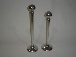 Bougeoir en aluminium nickelé/brillant de luxe unique et haut de gamme haut de gamme de luxe moderne pour la décoration de la maison - Product Image 2
