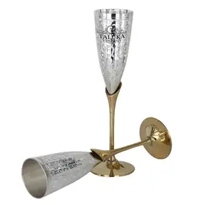 Wholesale Supplier Flute Wine Drinkware Silver Plated Champagne Glass