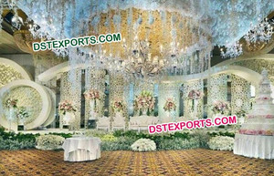แผงประตูแบบดั้งเดิมการติดตั้งเวทีงานแต่งงานล่าสุดผู้ผลิตเส้นใยเวทีแต่งงานอินเดียตกแต่งชุดเวที - Product Image 3