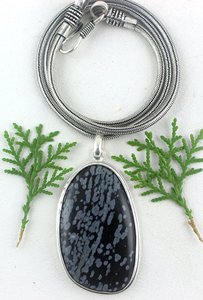 Sterling Silver Fancy Shape Natural Snowflake Jasper Gemstone Pendant Necklace Charm DIY Jewelry <b>Women</b> Fashion - Product Image 5